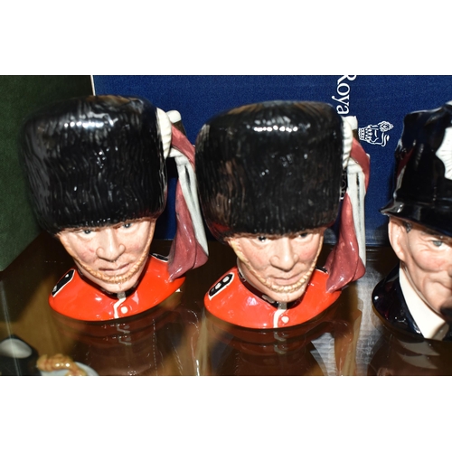 424 - TWELVE ROYAL DOULTON CHARACTER JUGS, with a London/Great Britain theme, comprising a boxed 'Great Br... 