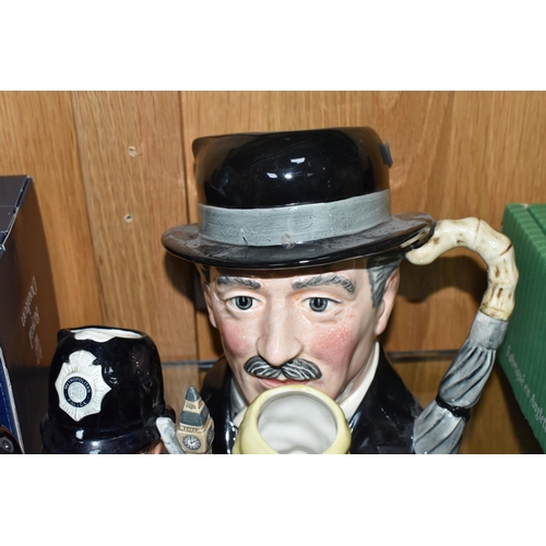 424 - TWELVE ROYAL DOULTON CHARACTER JUGS, with a London/Great Britain theme, comprising a boxed 'Great Br... 
