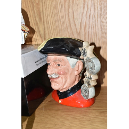 427 - FIVE MILITARY THEMED ROYAL DOULTON CHARACTER JUGS, comprising boxed North Staffordshire Drummer Boy ... 