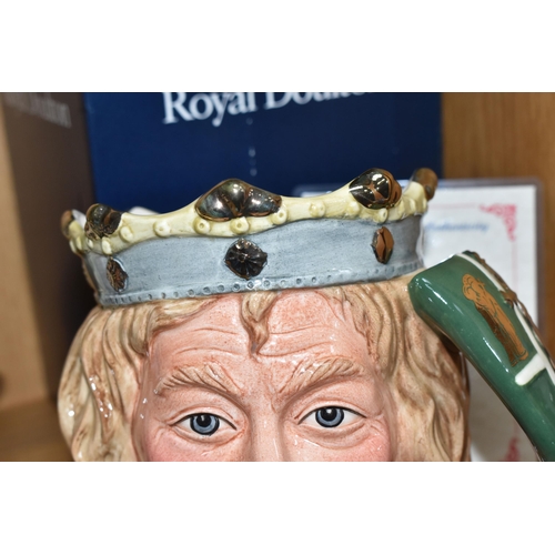 429 - A BOXED LIMITED EDITION ROYAL DOULTON 'KING ARTHUR' CHARACTER JUG, D7055, large size, with certifica... 