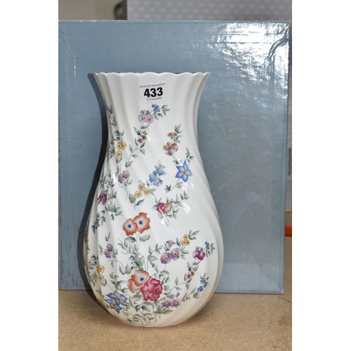 433 - LARGE WEDGWOOD VASE 'AVEBURY', Wedgwood spiral vase height 30cm, the pattern shows multi coloured fl... 