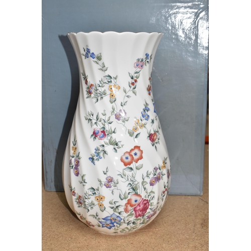 433 - LARGE WEDGWOOD VASE 'AVEBURY', Wedgwood spiral vase height 30cm, the pattern shows multi coloured fl... 
