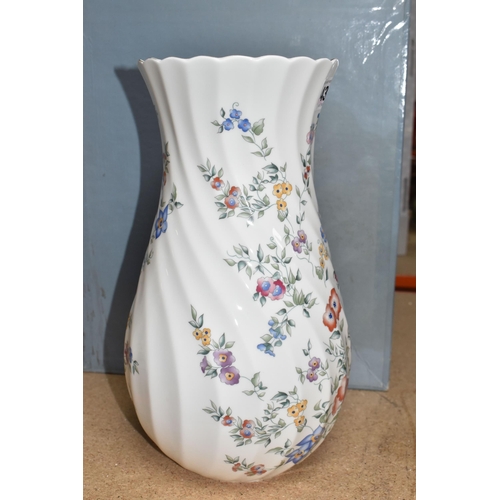 433 - LARGE WEDGWOOD VASE 'AVEBURY', Wedgwood spiral vase height 30cm, the pattern shows multi coloured fl... 