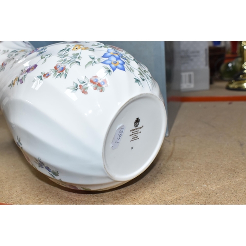 433 - LARGE WEDGWOOD VASE 'AVEBURY', Wedgwood spiral vase height 30cm, the pattern shows multi coloured fl... 