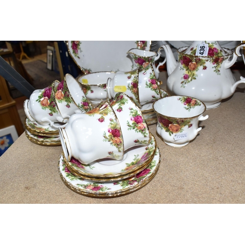 436 - A SMALL COLLECTION OF ROYAL ALBERT 'OLD COUNTRY ROSES' TEAWARE, comprising of, a cake plate, teapot,... 