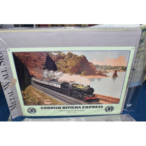 441 - THREE BOXES AND LOOSE MISCELLANEOUS, to include steam railway books and DVDs, a cast iron sign sayin... 