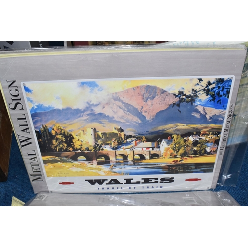 441 - THREE BOXES AND LOOSE MISCELLANEOUS, to include steam railway books and DVDs, a cast iron sign sayin... 