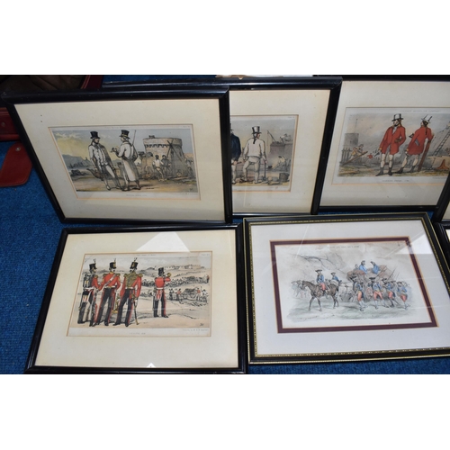443 - FOURTEEN 19TH CENTURY ILLUSTRATIONS DEPICTING MILITARY LIFE AND UNIFORM, to include a Illustrated Lo... 