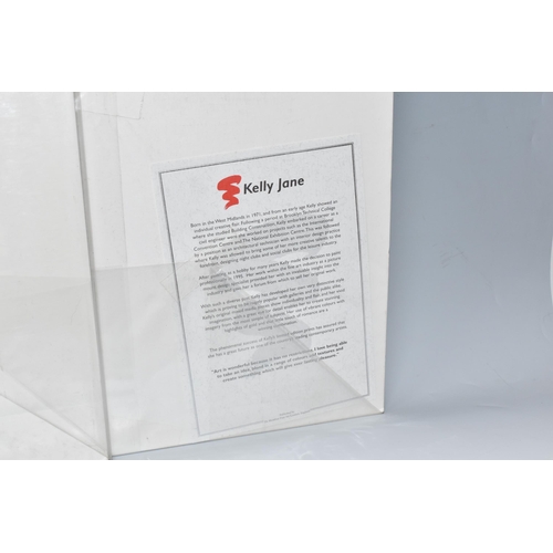 444 - KELLY JANE (BRITISH 1971)  TWO PASTEL STUDIES OF FLOWERS,  one with yellow petals and the other with... 