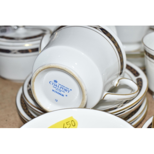 450 - A GROUP OF COALPORT 'WINDSOR' comprising six teacups, six saucers, six side plates (one side plate m... 
