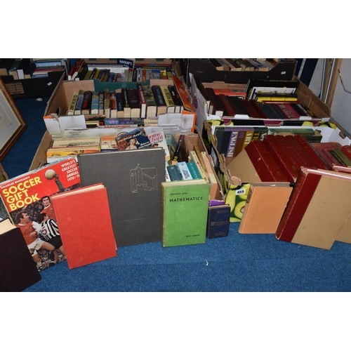 455 - FIVE BOXES OF BOOKS to include a large quantity of military-related to assorted World War Two topics... 