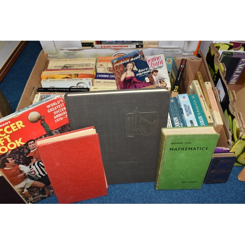 455 - FIVE BOXES OF BOOKS to include a large quantity of military-related to assorted World War Two topics... 