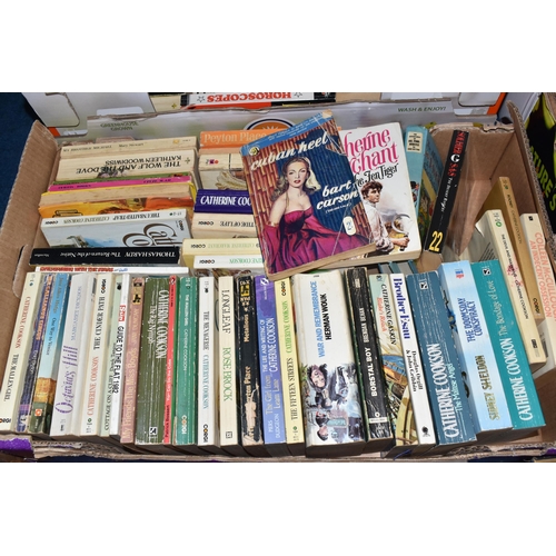 455 - FIVE BOXES OF BOOKS to include a large quantity of military-related to assorted World War Two topics... 