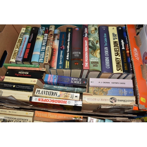 455 - FIVE BOXES OF BOOKS to include a large quantity of military-related to assorted World War Two topics... 