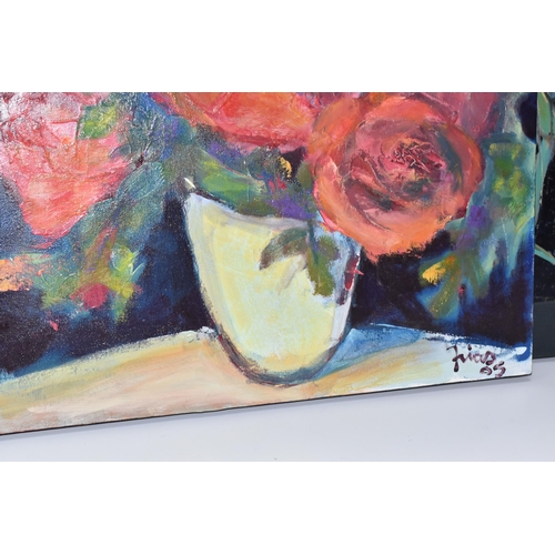 457 - PAUL MARTINEZ-FRIAS (BRITISH 1929-) A STILL LIFE STUDY OF FLOWERS IN A VASE, signed and dated (20)05... 