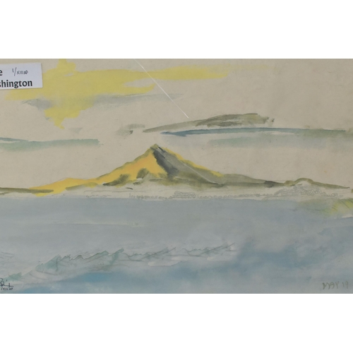 459 - JIMI HENDRIX (1942-1970) 'LAKE WASHINGTON', a modern limited edition print depicting a distant mount... 