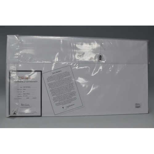 459 - JIMI HENDRIX (1942-1970) 'LAKE WASHINGTON', a modern limited edition print depicting a distant mount... 