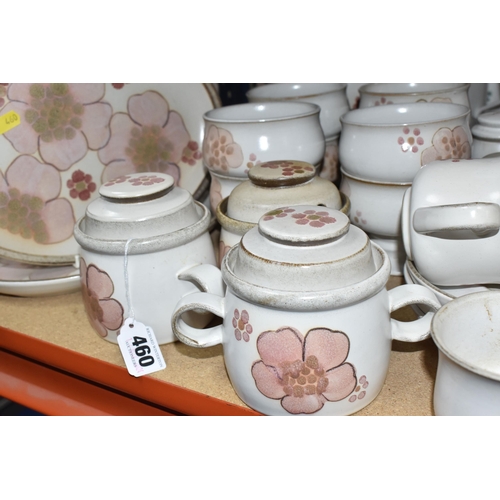 460 - A DENBY 'GYPSY' DINNER AND TEA SET comprising a butter dish, five egg cups, a salt and a pepper shak... 