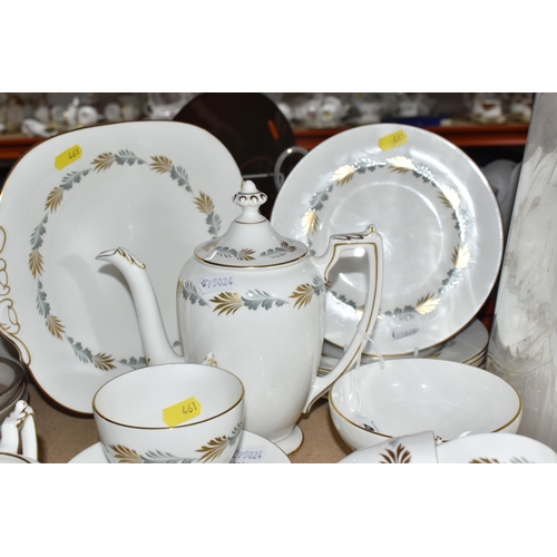 461 - A TWENTY NINE PIECE COALPORT 'SONNET' COFFEE SET comprising a coffee pot (with a hairline crack near... 