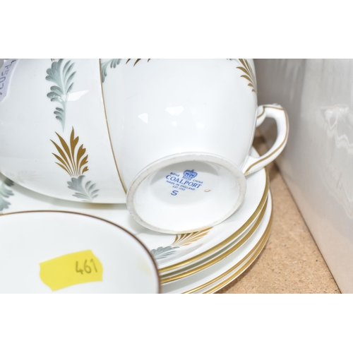 461 - A TWENTY NINE PIECE COALPORT 'SONNET' COFFEE SET comprising a coffee pot (with a hairline crack near... 