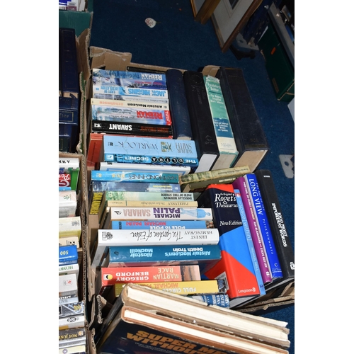 465 - EIGHT BOXES OF BOOKS to include a box of marketing and business books, a box of mixed cookery books,... 
