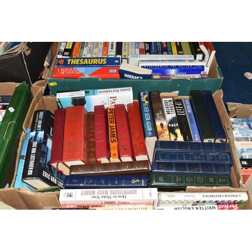 465 - EIGHT BOXES OF BOOKS to include a box of marketing and business books, a box of mixed cookery books,... 