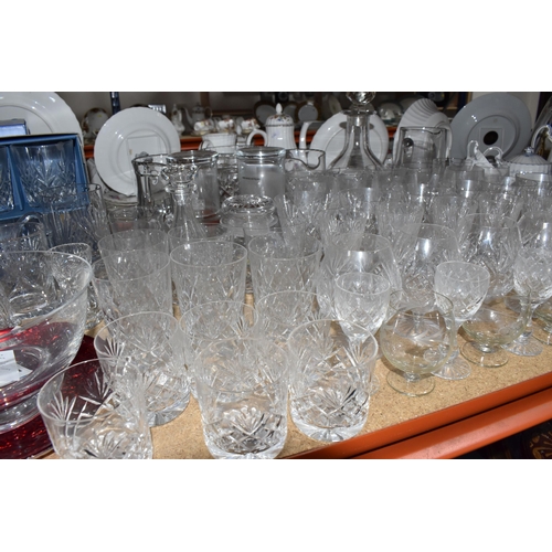 468 - A GROUP OF CUT CRYSTAL AND OTHER GLASS WARE, approximately eighty pieces to include assorted cut cry... 