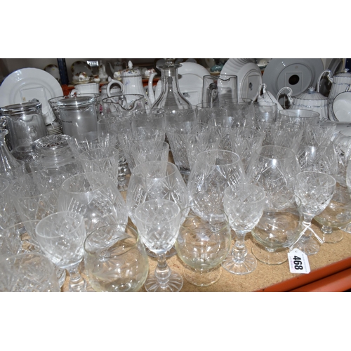 468 - A GROUP OF CUT CRYSTAL AND OTHER GLASS WARE, approximately eighty pieces to include assorted cut cry... 