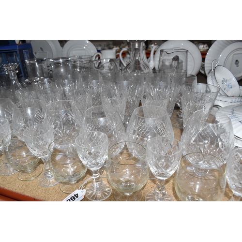 468 - A GROUP OF CUT CRYSTAL AND OTHER GLASS WARE, approximately eighty pieces to include assorted cut cry... 