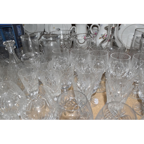 468 - A GROUP OF CUT CRYSTAL AND OTHER GLASS WARE, approximately eighty pieces to include assorted cut cry... 