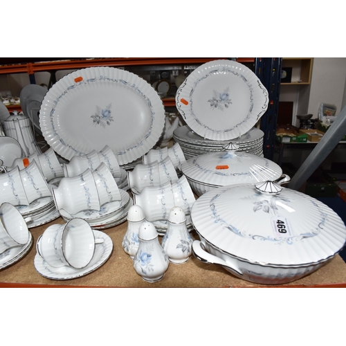 469 - A NINETY THREE PIECE PARAGON 'MORNING ROSE' DINNER SERVICE, comprising four tureens (one missing cov... 