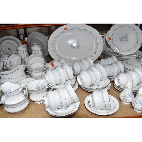 469 - A NINETY THREE PIECE PARAGON 'MORNING ROSE' DINNER SERVICE, comprising four tureens (one missing cov... 