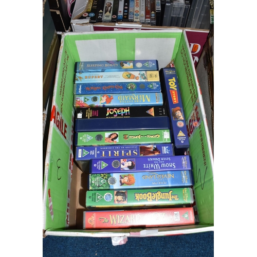 472 - SIX BOXES AND LOOSE CDS, CASSETTE TAPES, DVDS AND VHS TAPES, to include approximately one hundred an... 