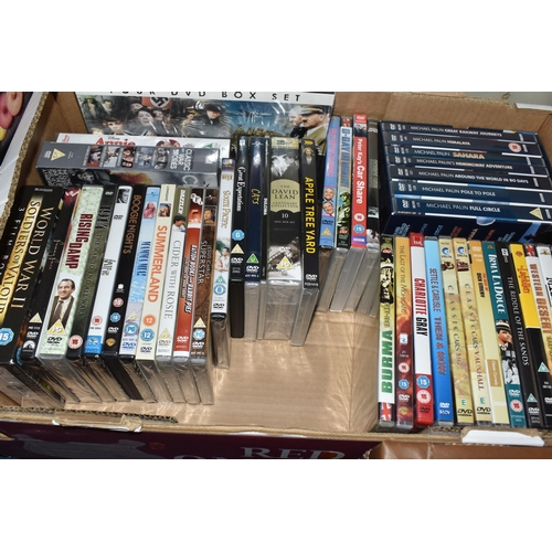 472 - SIX BOXES AND LOOSE CDS, CASSETTE TAPES, DVDS AND VHS TAPES, to include approximately one hundred an... 