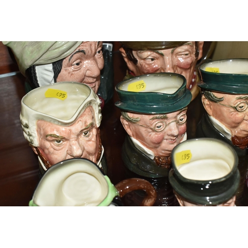 A COLLECTION OF TWELVE ROYAL DOULTON DICKEN'S CHARACTER JUGS ...