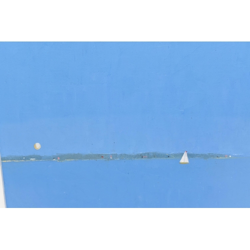 498 - MARTIN LEMAN (BRITISH CONTEMPORARY) 'Summer Sail', seascape, oil on board, initialled lower right, t... 