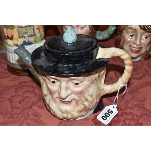 500 - A COLLECTION OF THREE BESWICK CHARACTER TEAPOTS, comprising two 'Dolly Varden' 1203 and one Peggotty... 