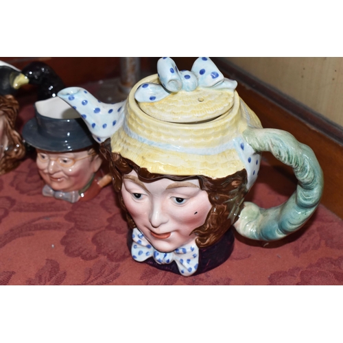 500 - A COLLECTION OF THREE BESWICK CHARACTER TEAPOTS, comprising two 'Dolly Varden' 1203 and one Peggotty... 