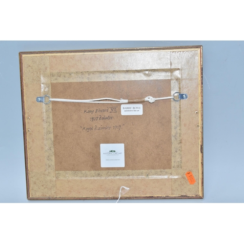 505 - BARRY ROWE (BRITISH 1938-2022) 'KING EDWARD VII 1907 DAIMLER', Edward VII is depicted sitting in his... 