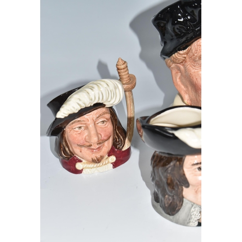 369 - SIX ROYAL DOULTON CHARACTER JUGS, comprising limited edition Sir Francis Drake D6805 no 3786/6000, G... 