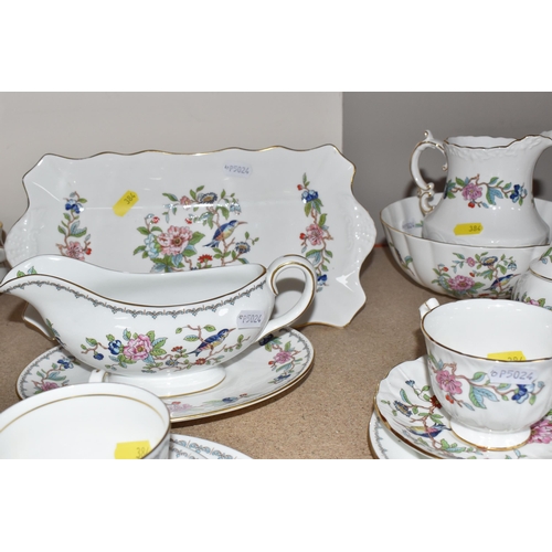 384 - A GROUP OF ANYSLEY 'PEMBROKE' DINNER AND TEA WARES comprising a boxed pie server, two tea cups of di... 