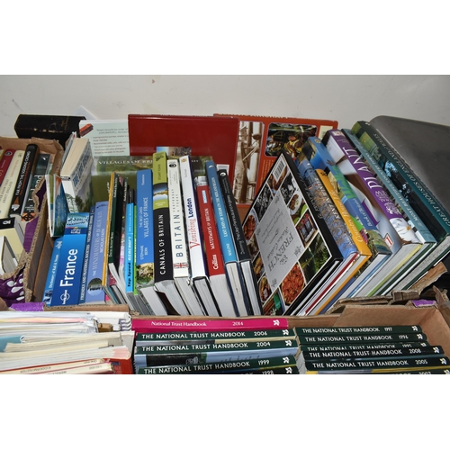 398 - FIVE BOXES OF BOOKS, subject include, antiquarian books, a Biggles first edition 'second case', gard... 