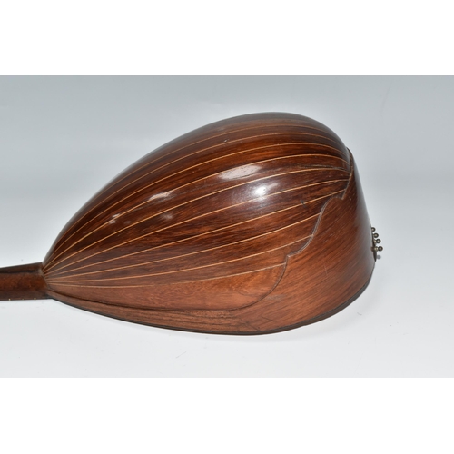 406 - A NINETEENTH CENTURY ROSEWOOD BOWL BACK MANDOLIN, with paper label to interior reading 'Stridente, F... 