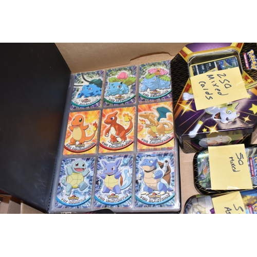 412 - THREE BOXES OF POKEMON AND MAGIC THE GATHERING CARDS, includes over 4000 Pokemon cards primarily fro... 