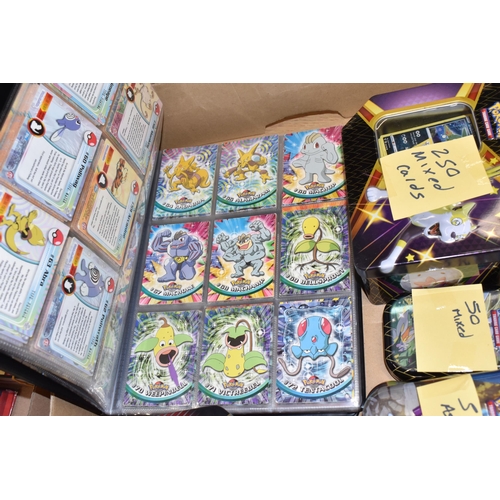 412 - THREE BOXES OF POKEMON AND MAGIC THE GATHERING CARDS, includes over 4000 Pokemon cards primarily fro... 