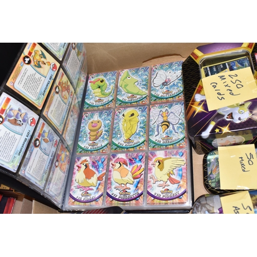 412 - THREE BOXES OF POKEMON AND MAGIC THE GATHERING CARDS, includes over 4000 Pokemon cards primarily fro... 