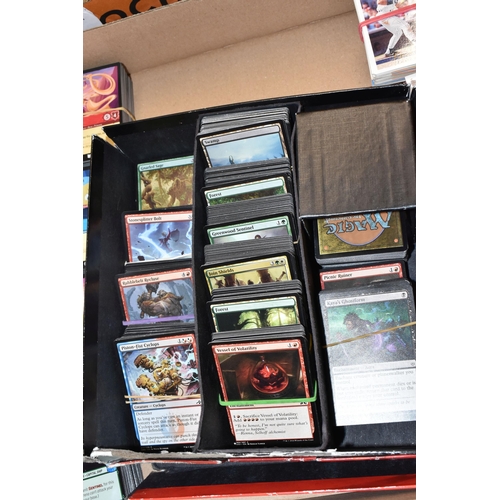 412 - THREE BOXES OF POKEMON AND MAGIC THE GATHERING CARDS, includes over 4000 Pokemon cards primarily fro... 