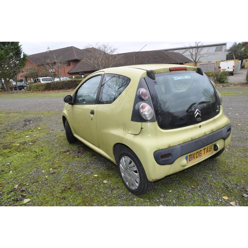 1002 - A 2006 CITROEN C1 THREE DOOR HATCHBACK CAR, in yellow with a 998cc petrol engine, 5 speed manual gea... 