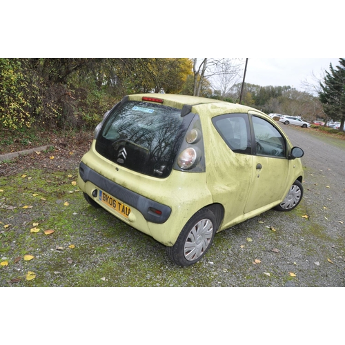 1002 - A 2006 CITROEN C1 THREE DOOR HATCHBACK CAR, in yellow with a 998cc petrol engine, 5 speed manual gea... 