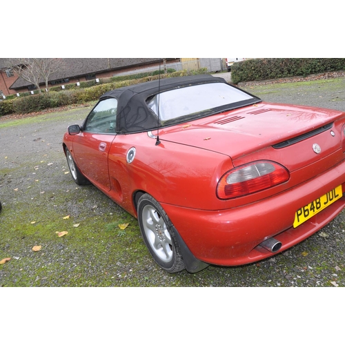 1003 - A 1997 MG F SPORT CONVERTIBLE CAR in red, with a 1796cc petrol engine, 5 speed manual gearbox, odome... 